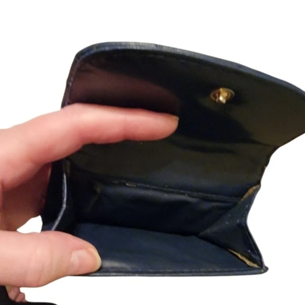 Pre Loved Navy Blue Quilted Women's Wallet.